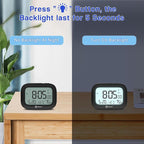 Geevon Small Travel Alarm Clock, Digital Alarm Clocks for Bedrooms Home Office, Battery Operated Desk Clock with 3 Inch Large Display, 2 Alarms, 5s Backlight, Snooze, Indoor Temperature, Black