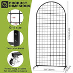 VGMiu Grid Wall Panel 1PCS Display Stand 2.6' x 5.8' FT Black Grid Wall Panels Movable Retail Display Racks Floorstanding Gridwall Heavy Duty with Wheel for Art Craft Photo Displays Fair Trade Show