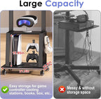 Rolling TV Stand on Wheels for 23-60Inch Flat/Curved Screen TVs,Tilt Mobile TV Cart with 2 Shelves,Portable TV Stand with Adjustable Height Holds up to 50lbs for Indoor Outdoor Max VESA 400x400mm