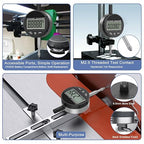 HDLNKAK Electronic Digital Dial Indicator Gauge 0-12.7mm/0.5” Inch/Metric Conversion, High Precision Probe with 0.01mm/0.0005” Resolution for Testing.