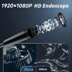 Nfutreon 32.8FT Flexible Borescope Camera- 4.3" 1080P HD, IP67 Waterproof Industrial Endoscope Camera for Sewer/Automotive Pipe/Wall Inspection,1pack