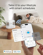 DREO Smart Humidifiers for Bedroom, Top Fill 4L Supersized Humidifier Large Room with 28 dB, 36H Runtime, Touch/APP/Voice Control, Nightlight, Cool Mist Humidifiers for Baby, Plants, Indoor, White