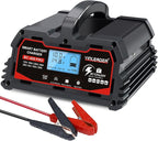 Battery Charger 40A, 12V/24V Lead Acid Smart Battery Charger, 12V LiFePO4 Car Battery Trickle Charger, Automatic Battery Maintainer for Car Motorcycle Lawn Mower Marine Boat Lead Acid Batteries