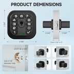 Richelock Fingerprint Door knob, Smart Biometric Door Lock with Keypad, Keyless Entry Code Door Knob, Waterproof & Weatherproof, Auto Lock,Voice Navigation, for Bedroom, Gate,Office