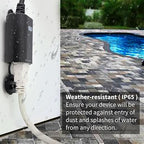 Minoston Matter Outdoor Smart Plug WiFi Heavy Duty Plug-in Outlet IP65 Waterproof, Compatible with Alexa Apple Home SmartThings Google Home, Smart Life, Remote Control, 15Amp Black (MP22M)
