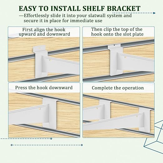 10Pack Slatwall Shelf Brackets,6 inch Slatwall Bracket for Shelves,Heavy Duty Metal Slatwall Accessories with Lip for Slat Wall Panels Shelving Display Home Commercial - Slatwall Knife Shelf Bracket