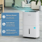 Waykar 150 Pints 2025 Energy Star Dehumidifier with Pump for Spaces up to 7,000 Sq. Ft at Commercial and Industrial Large Room, Warehouse, Home, Basement, with Drain Hose, Auto Defrost, Self-Drying