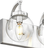 Beionxii Brushed Nickel Bathroom Light Fixtures, 3-Light Bathroom Vanity Light Over Mirror, Modern Vanity Lighting Fixtures with Clear Glass Shade for LivingRoom Hallway, BX-VL03BN-3CG