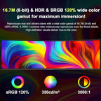 Amzfast 49 Inch Curved Monitor 120Hz DQHD 5120x1440p Ultrawide Gaming Monitor, 120% sRGB, 1500R, 1ms MPRT, HDR, Adaptive Sync, PIP/PBP, Height Adjustable, HDMI 2.0/DP 1.4, VESA 75x75, AMZG49C7U