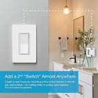 Lutron Claro Smart Switch for Caseta Lighting, for LED Lights, Fans, 5 Amp, Single-Pole/3-Way, Neutral Required, DVRF-5NSS-WH-6, White, 6 Pack