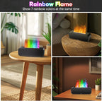 Essential Oil Diffuser, 250ml Flame Oil Diffuser - Aromatherapy Humidifier, Sound Activated Flame Effect, Rainbow Flame, Music Sync, Remote Control - Perfect for Bedroom Home Office Yoga (Black)