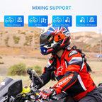 FreedConn FX Plus Motorcycle Helmet Bluetooth Headset, Auto-Join Mesh Network, 16 Riders Intercom Motorcycle Communication Systems with CVC and AI Noise Cancellation for Group Ride, 2 Pack
