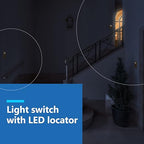 LIDER Minimalist Design Matte Finish Lighted 4-Way Decorator Light Switch, Four Way Frameless Rocker Switch, Residential/Commercial Grade, 15A 120V/277V, UL Listed, LS15-4W-GD, Gold