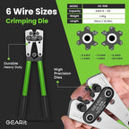GEARit 4 Gauge CCA Ground Wire (25FT Each - Black and Red) All-in-One Kit: Crimping Tool, Cutter, 15 Lugs, and 20 Heat Shrink Wrap