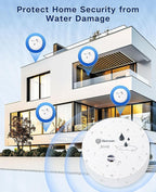 Geevon 10 Pack Water Leak Detectors, 100dB Water Sensor Alarms Flood Detector for Basements, Bathrooms, Laundry Rooms, Kitchens, Garages, and Attics, Water Alarms Battery-Operated (Battery Included)