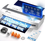 Buyounger 3-10 Mil Laminator Machine, 4-Roller Commercial Laminator Machine with 50 Laminating Sheets, 13 Inch Laminating Machine 11X17 with 1000mm/min Speed & REV Jam-Free for Office School Home