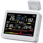 bonoch Upgrade 16 in 1 Air Quality Monitor Indoor 15h Battery & 5.5" Display 9 AQI+7 AQI Alerts, CO2 Monitor Air Quality Tester for CO2, TVOC, PM2.5 PM1.0 PM10, HCHO Temperature Humidity AQI & Time
