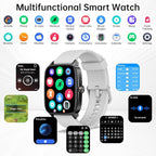 Smart Watches for Women Men with Bluetooth Call & AI Voice, 1.85" HD Fitness Tracker with Heart Rate SpO2 Sleep Monitor, 100+ Sports Modes,Mini Games, IP68 Waterproof Smartwatch for Android iOS Phones