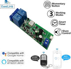 Newgoal 2-Channel Ewelink App Remote Control WiFi 433MHz RF Wireless Switch Relay, self-Locking, Interlock Mode, Used to Access and Control Smart Garage Doors, Compatible with Alexa Goolge