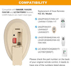 Universal Ceiling Fan Remote Control Kit Replacement for Hunter Allen+Roth Kichler -FAN35T KUJCE9603 L3HFAN35T1 CHQ7202T CHQ7202T1 L3HFAN35T2 FAN53T Kit