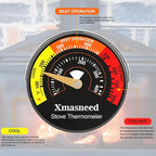 Xmasneed Wood Stove Thermometer Magnetic, 3PCS, Stove Top Thermometer for Wood Burning, Gas, Pellet Stove, Avoiding Fireplace Fan Damaged by Overheat