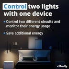 Shelly Wave 2PM US LR UL | Z-Wave Long Range Smart Switch Relay, 2-Channel 16 A with Power Metering | Home Automation | High Compatibility | Easy Installation | iOS Android App
