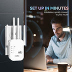 2025 WiFi Extenders Signal Booster for Home Long Range Up to 9800 sq. ft & 40 Devices, WiFi Extender Signal Booster, Internet Booster, Long Range WiFi Extender,Quick Setup-Medium