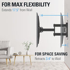 Mounting Dream TV Wall Mount for Most 32-65 Inch TV, Full Motion TV Mount with Dual Arms, Wall Mount Bracket with Swivel and Tilt, Fits 16", 18", 24" Studs, Max VESA 400x400mm, 99 LBS, MD2380-24K