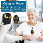 HTZSAFE Caregiver Pager Wireless Call Button 500+ Feet, SOS Alert Nurse Calling Elderly Fall Help System for Patient/Disabled Monitoring at Home, IP55 Waterproof, 2 Transmitters + 2 Receivers, Black