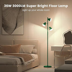SIBRILLE 36W LED Tree Floor Lamp, Dimmable Tall Standing Lamp with Remote & Touch Control, 4 Color Temperatures Bright Floor Lamp, 3 Rotatable Light Modern Floor Lamps for Living Room Bedroom Office