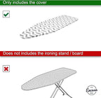 Encasa XO Ironing Board Cover and Pad 49"x18" - 4mm Felt Wide Iron Board Cover with Padding - Heat Resistant, Stain-Safe Dye, Non Slip Elastic Bungee Cord Tightening Iron Table Cover Lime Green