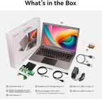 ELECROW Portable Monitor with Keyboard, 14 Inch Lapdock Display with Built-in Battery & RPi5 Adapter, 1080P FHD IPS USB C Computer Monitors Compatible with Raspberry Pi, PC, Phone, Mac, Game Console