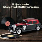 WSTER WS-1934 Retro Classic Car Bluetooth Replica Speaker – Wireless HD Sound with FM Radio,TWS Stereo,LED Party Lights,Built-in Microphone Hands-Free Call, Surprise Portable Gift for Party Use(Red)