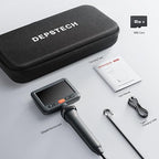DEPSTECH Articulating Borescope Camera with Light, 5" IPS HD Screen, Industrial Endoscope Inspection Camera with Two-Way Articulated Probe, 0.24'' Flexible Snake Scope for Wall Automotive Engine - 5FT