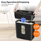 VidaTeco Paper Shredder for Home Use 6-Sheet Cross-Cut Shredder,Also Shred Card/Clip/Staple,P-4 Higher Security,Small Document Shredding Machine for Office,Heavy Duty with Jam Proof,3.04-Gal Bin