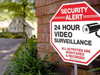 Video Surveillance Signs (2 Pack) 12 x 12 Rust Free .040 Aluminum Security Warning Reflective Metal Signs, Indoor or Outdoor Use for Home Business CCTV Security Camera, UV Protected & Waterproof