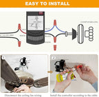 Universal Ceiling Fan Remote Control Kit Replacement for Hunter Allen+Roth Kichler -FAN35T KUJCE9603 L3HFAN35T1 CHQ7202T CHQ7202T1 L3HFAN35T2 FAN53T Kit