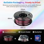 FLASHFORGE Silk Dual Color Filament, Black and Red 2 in 1 Coextrusion Silk PLA Filament 1.75mm, 3D Printer Filament Color Change 1kg(2.2lbs) Spool, Dimensional Accuracy +/- 0.02mm