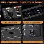Ampapa 2 Channel Bluetooth Amp: HiFi 300W x2 Stereo Amplifier with BT 5.2 | HPF | Digital VU Meter | SUB Pre-Out | TRS Balanced Input | Tone Control & Remote for Home Theater Bookshelf Speakers (D1)