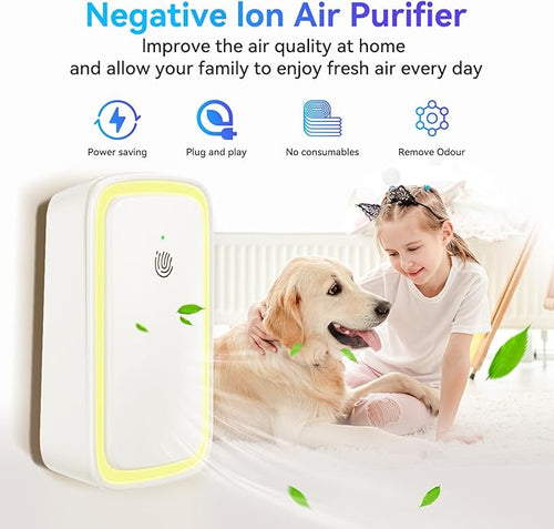 4Pack Air Ionizer for Home Negative Ion Air Purifier Plug In, Quiet Air Freshener Mini Portable Filterless Air Cleaner for Bedroom, Office (4Pack)