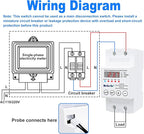 High-Power Temperature Control Switch, Rail-Mounted Digital Thermostat with Real-Time LCD Display for Heating & Cooling, 63A 110/220V, -40°C to 140°C, Ideal for Greenhouses, Aquaculture,Boilers