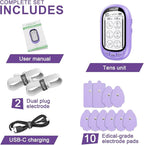 Dual Channel TENS EMS Unit TENS & PMS Unit (Model: YF1503) (Purple)