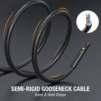 Triple Lens Borescope Inspection Camera, Teslong Professional Endoscope with Light, Digital Video Scope Camera, 5" IPS Screen, Waterproof Flexible Cable for Automotive/Home/Wall/Pipe/Car (5FT)
