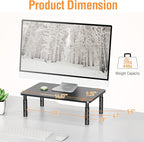 ELIVED 2 Pack Monitor Stand Riser - 3 Height Adjustable Monitor Stand for Laptop, Computer, PC, Printer, Mesh Metal Monitor Riser for Desktop Organizer.