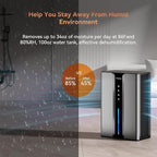 PTHRAOUTA Home Dehumidifier with Drain Hose, (950 sq.ft) 95oz Quiet dehumidifier for Bathroom Bedroom, with Air Reusable Filter Indoor deshumidificador for Basement RV Closet