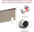 1-3/16inch (30mm) RV Electric Roller Shade Replacement Motor for RV Blinds & Shades – 12V Shade Tube Motor with Remote Control