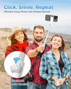 Kinwald 3-in-1 Phone Tripod with LED Lights & Remote, Extendable Selfie Stick Tripod Stand, Compact Portable with Bluetooth Remote for iPhone/Android Vlogging & Photography (White)