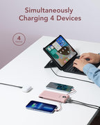 VEGER Portable Charger with Built-in AC Plug and Cables, All in One 10000mAh Ultra Slim Power Bank Travel Essentials, 15W Fast Charging Battery Pack Compatible with iPhone, Samsung, Android (Crepe)