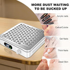 Nail Dust Collector | 1000PA Cordless Nail Dust Collector Nail Tech | 10 Speed Levels | Low Noise & Strong Suction | Reusable Filter, 10 Pads + Nail Dust Brush | for Acrylic Nails, Salon & Home-White