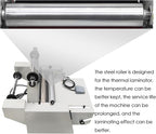 WYDDDARY 14.17"/360MM Electric Steel Roller Thermal Laminator with Winding Mechanism Hot Cold Roll Laminator Adjustable Temp 60-130℃ Electric Laminating Machine for Single/Double Sided Laminating